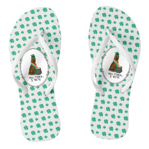 St. Patrick's Day Irish Setter Dog (red 1) Funny Jandals