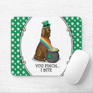 St. Patrick's Day Irish Setter Dog (red 1) Funny Mouse Pad