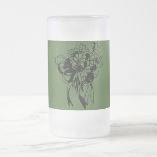 St. Patrick's Day Irish Shamrock Bouquet  Frosted Glass Beer Mug