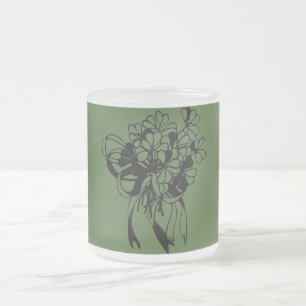 St. Patrick's Day Irish Shamrock Bouquet  Frosted Glass Coffee Mug
