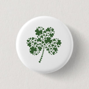 St Patrick's Day Irish Shamrock Clover 3 Cm Round Badge