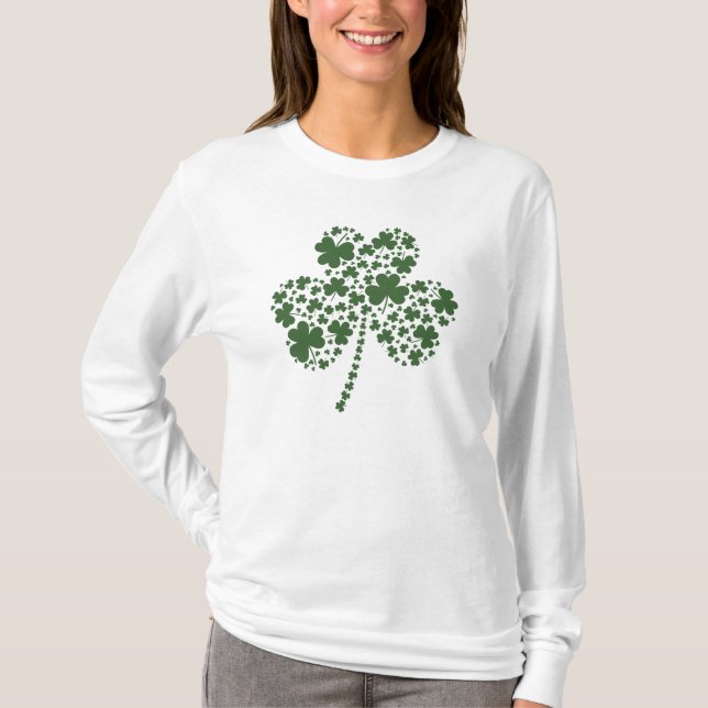St Patrick's Day Irish Shamrock Clover T-Shirt (Front)