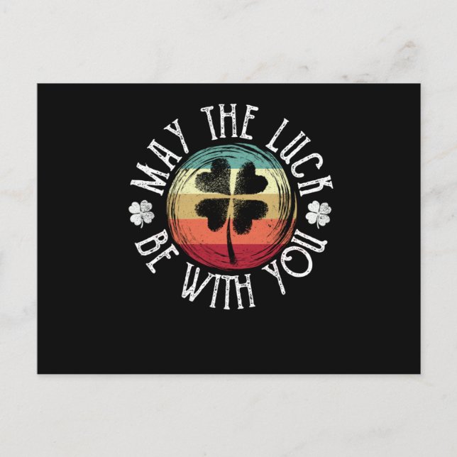 St. Patrick's Day Irish Shamrock May Happiness Postcard (Front)