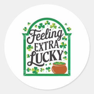 St Patricks Day Irish Shamrock Shenanigan Ireland Classic Round Sticker