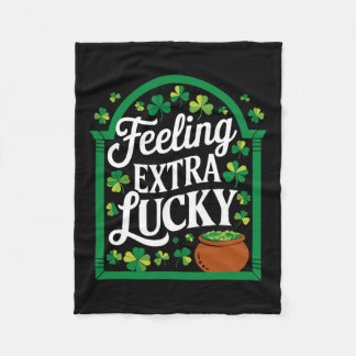 St Patricks Day Irish Shamrock Shenanigan Ireland  Fleece Blanket