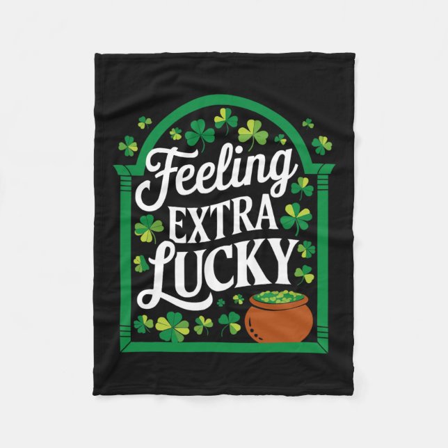 St Patricks Day Irish Shamrock Shenanigan Ireland  Fleece Blanket (Front)