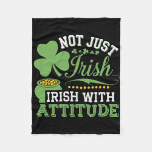 St Patricks Day Irish Shamrock Shenanigan Ireland  Fleece Blanket