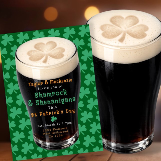St Patricks Day Irish Shamrocks And Shenanigans Invitation (St Patricks Day Irish Shamrocks And Shenanigans Invitation by Ricaso. Celebrate Ireland connection)