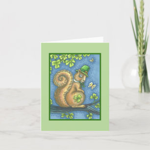 ST. PATRICKS DAY IRISH SQUIRREL GREETING CARD Vers