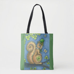 ST. PATRICK'S DAY IRISH SQUIRREL TOTE BAG