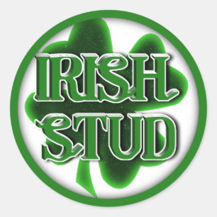 St. Patrick's Day Irish Stud Classic Round Sticker