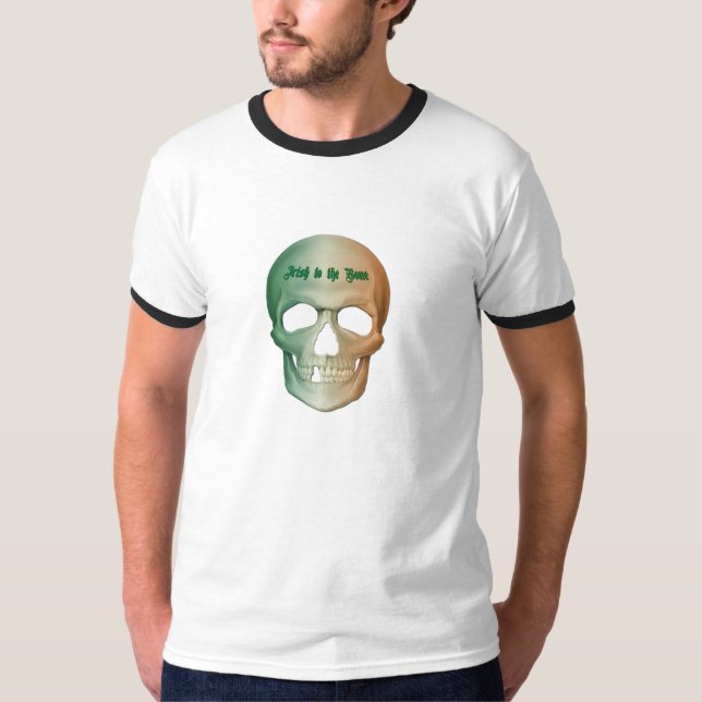 St. Patrick's Day - Irish to the Bone Skull T-Shirt (Front)