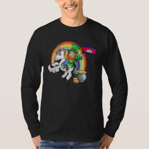 St Patricks Day Irish Unicorn Cambodia Khmer Cambo T-Shirt