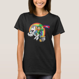 St Patricks Day Irish Unicorn Cambodia Khmer Cambo T-Shirt