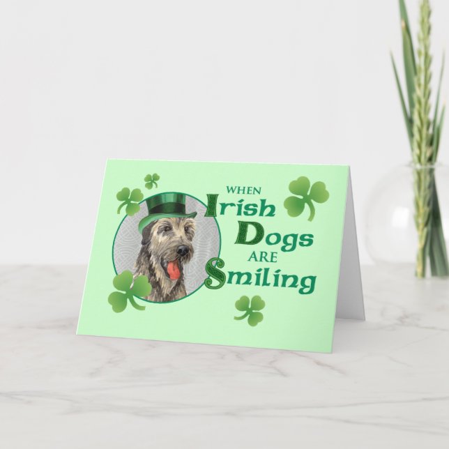St. Patrick's Day Irish Wolfhound Card (Front)