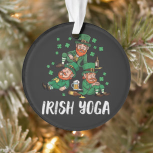 St Patricks Day Irish Yoga Leprechaun Saint Paddys Ornament