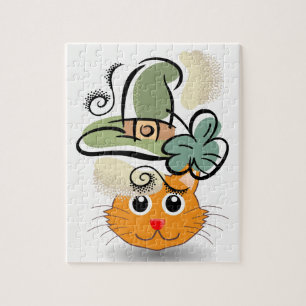 St. Patrick's Day Jigsaw Puzzle Cat
