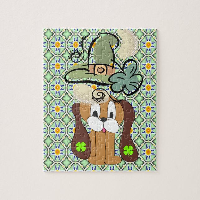 St. Patrick's Day Jigsaw Puzzle Dog (Vertical)