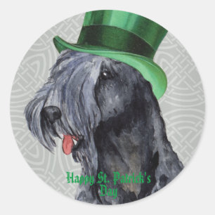 St. Patrick's Day Kerry Blue Terrier Classic Round Sticker