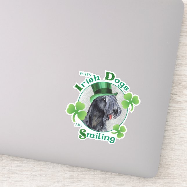 St. Patrick's Day Kerry Blue Terrier Vinyl Sticker (Detail)