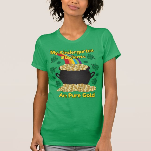 St. Patrick's Day Kindergarten Teacher T-Shirt (Front)