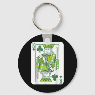 St. Patricks Day King Of Clubs President Trump Key Ring