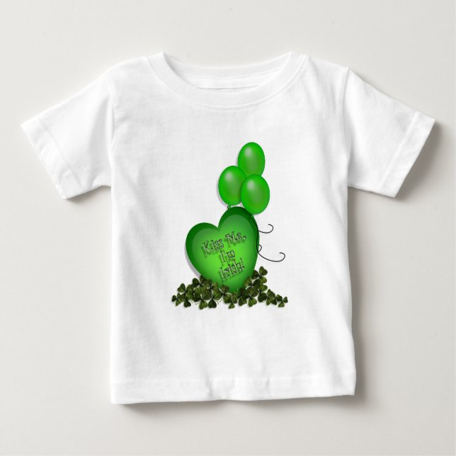 St Patricks Day Kiss me Im Irish Balloons Baby T-Shirt (Front)