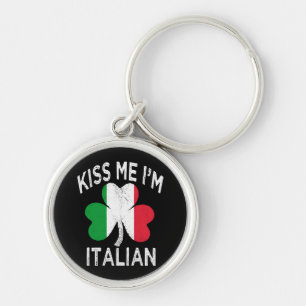 st patricks day kiss me im Italian Key Ring