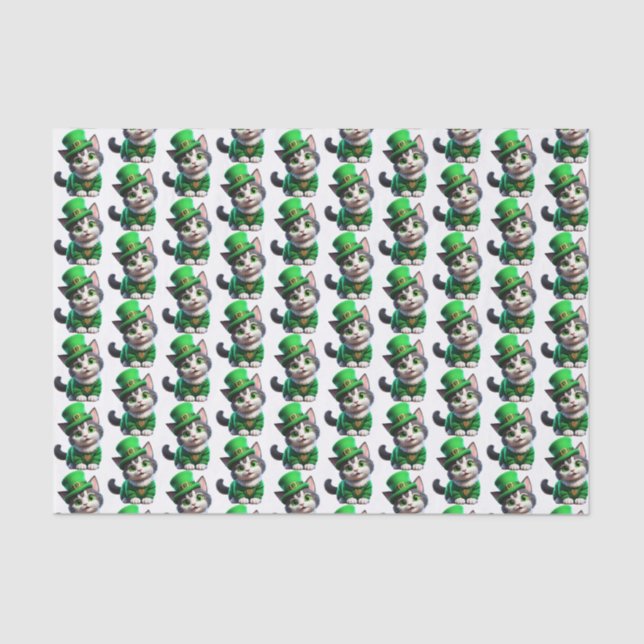 St. Patrick's Day Kitten Tissue Paper (Front)