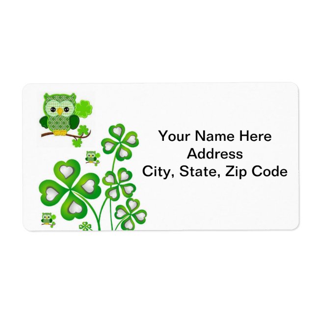 St. Patrick's Day Labels Owl (Front)