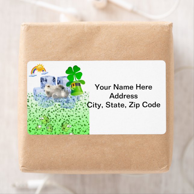St. Patrick's Day Labels Polar Bear (Insitu)
