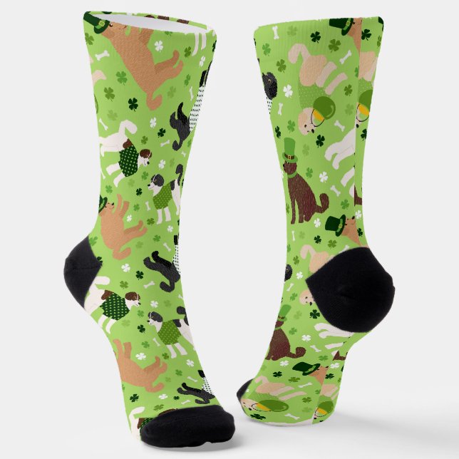 St. Patrick's Day Labradoodle / Goldendoodle Socks (Angled)