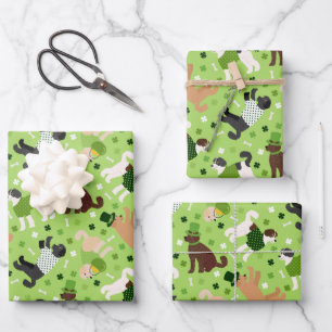 St. Patrick's Day Labradoodle / Goldendoodle Wrapping Paper Sheet