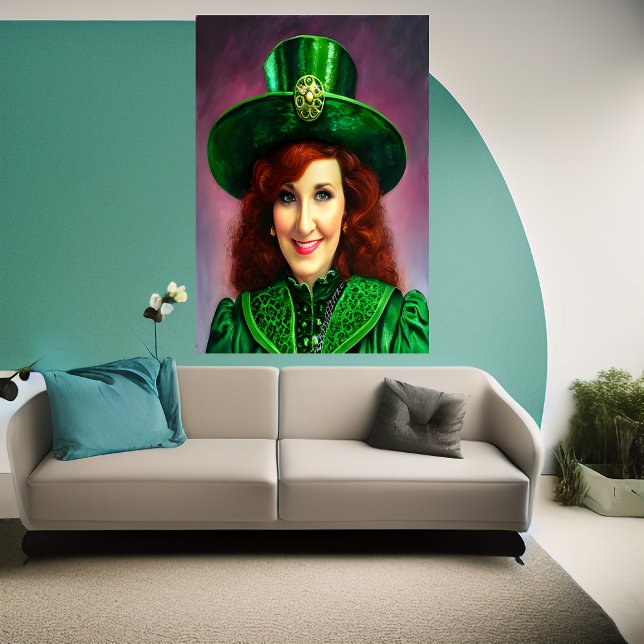 St. Patrick's Day lady in green | AI Art   Poster (Creator Uploaded)