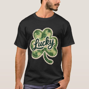 St Patrick's Day Latch Hook Yarn Crochet Lucky Sha T-Shirt