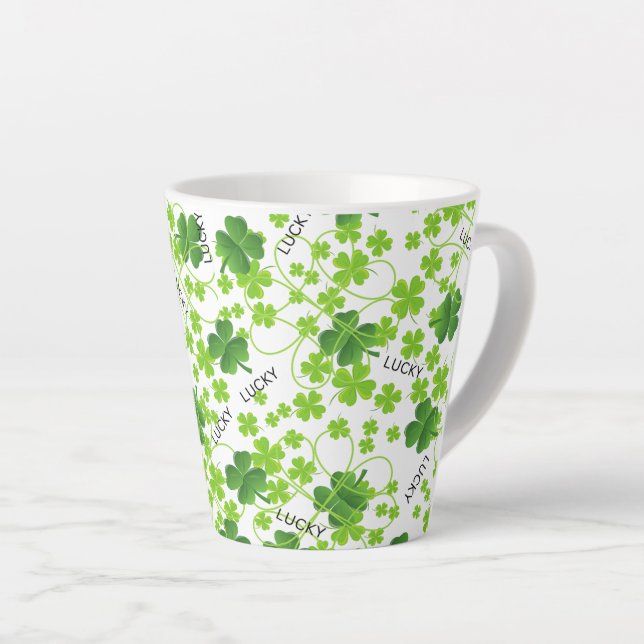 "St. Patrick's Day" Latte Mug (Right Angle)