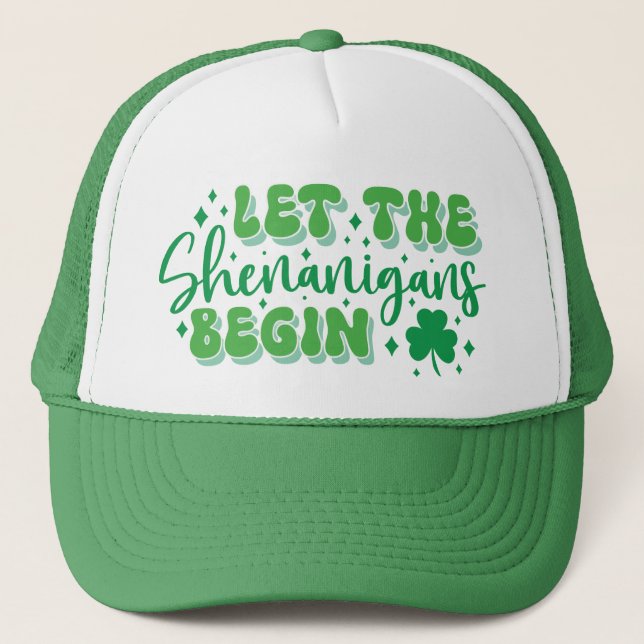St Patrick's Day Laughs! Crowd Pleaser Fun Trucker Hat (Front)