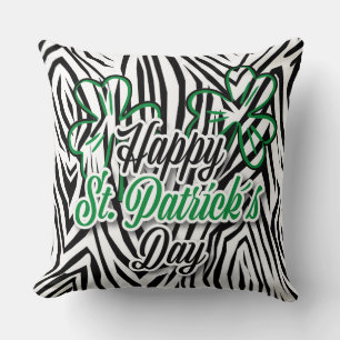 St Patrick's Day Leopard Print Pillow.. Cushion