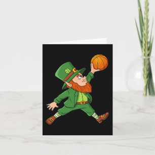 St Patricks Day Leprechaun Basketball Lucky Boys G Card