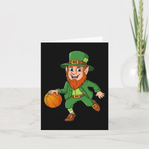 St Patricks Day Leprechaun Basketball Lucky Boys G Card