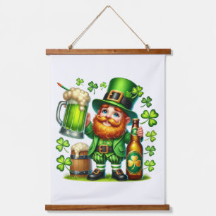 St. Patrick's Day Leprechaun Beer Design-65218 Hanging Tapestry