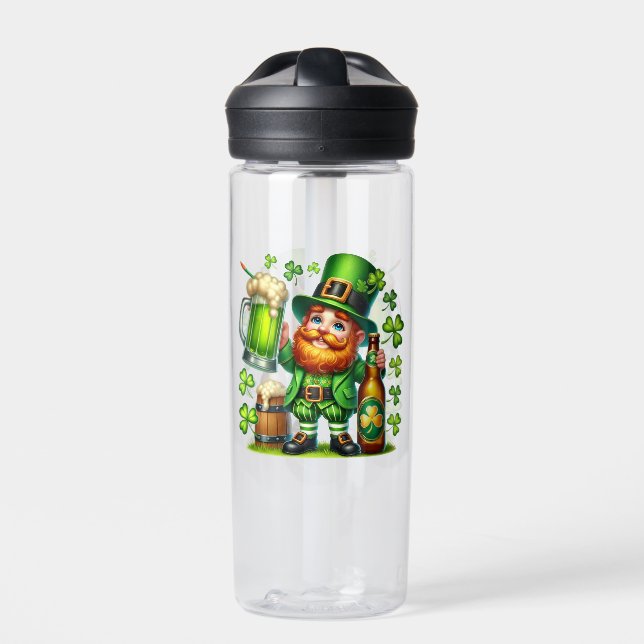 St. Patrick's Day Leprechaun Beer Design-65218 Water Bottle (Front)