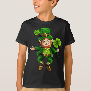 St. Patrick's Day Leprechaun Boys Black T shirt