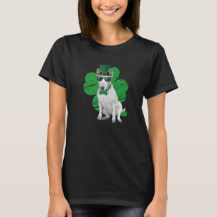 St Patrick's Day Leprechaun Bull Terrier Dog Shamr T-Shirt