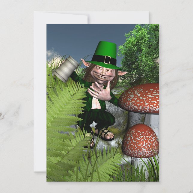 St Patrick's Day Leprechaun Card (Front)