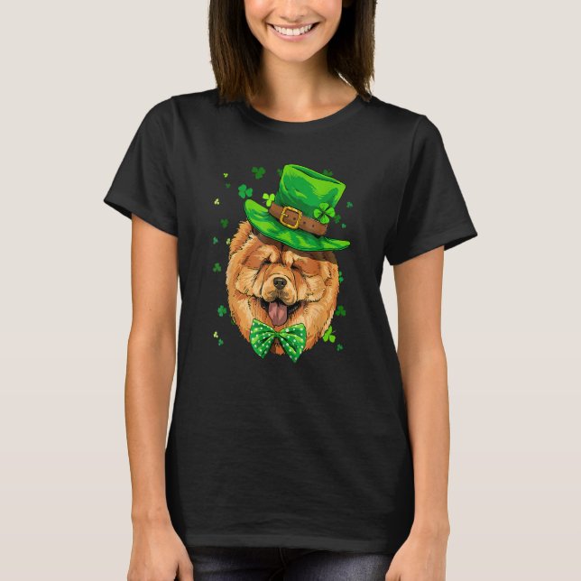 St Patrick's Day Leprechaun Chow Chow Pet Dog Sham T-Shirt (Front)