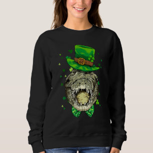 St Patrick's Day Leprechaun Crocodile Gators Shamr Sweatshirt