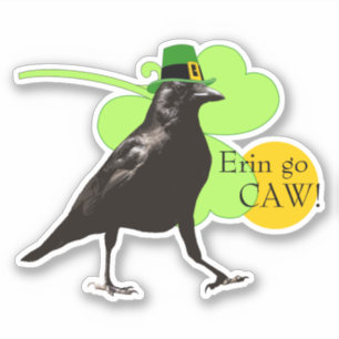St. Patrick's Day Leprechaun Crow Pun Erin Go Caw