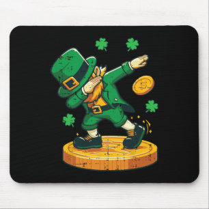 St Patricks Day Leprechaun Dab Coin Boys Kids Teen Mouse Pad