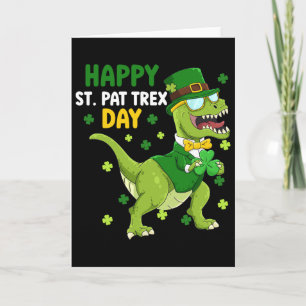 St Patricks Day Leprechaun Dinosaur Dino Happy St  Card